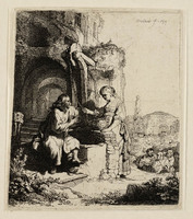 KG 03616
<br/>
Christus en de Samaritaanse vrouw: op de achtergrond ruïnes ( B 71 )
<br/>
<em>Rembrandt (1606-1669)</em>